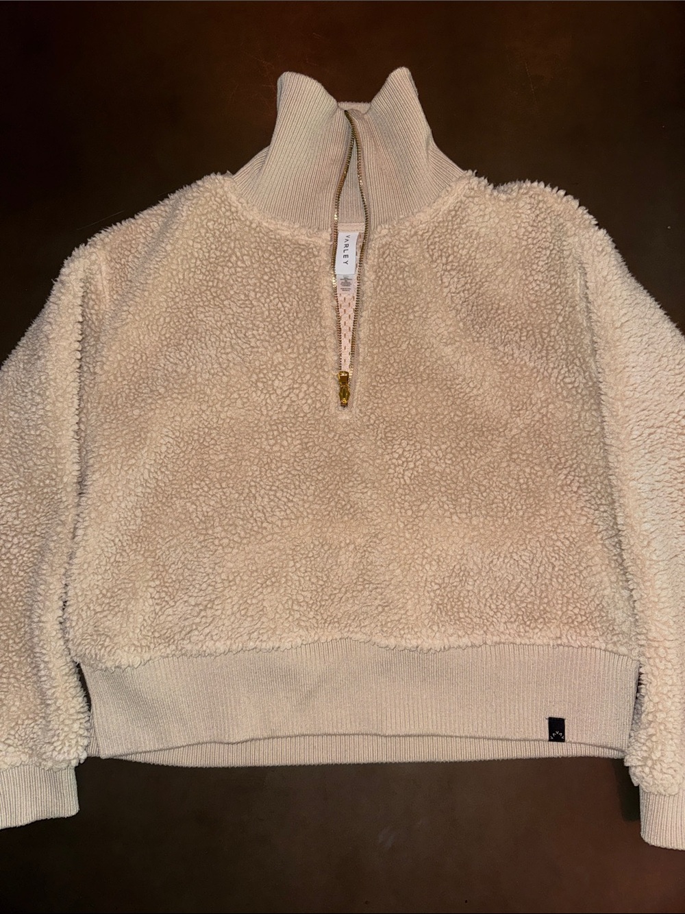 Varley Cream Teddy Fleece Half-Zip Jacket
